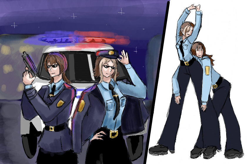 на конкурс Кваса.(КвАс).я вообще не знаю,как полиция выглядит, ну ладно.