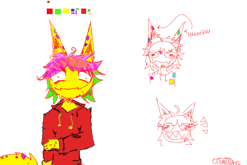 ну это новый перс. . . наверное <br />
я хз очень сырой набросок , много изменю наверное , в ближайшее время нарисую карточку перса . помогите имя придумат я вообще не шарю как мне это назвать