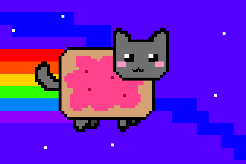 Nyan cat только в данной позе он стоит а не летит по другому не получилось :p