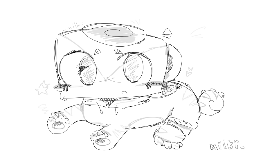 Шеллька в чиби,просит динозаврика ><