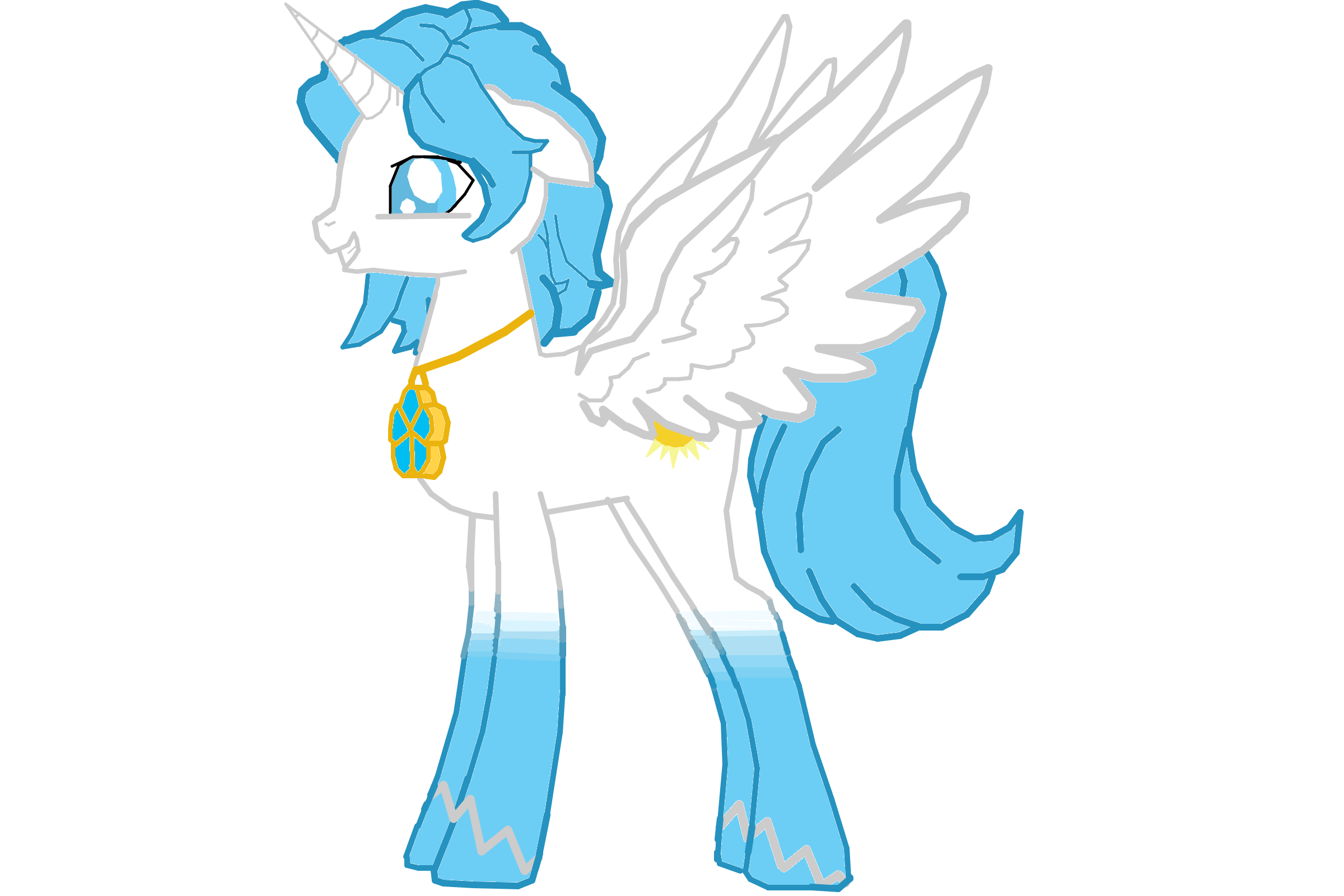 Это пони - ангел. Я вот подумал... уже нарисовал несколько пони и было бы интересно увидеть их в сериале MyLiitlePony. Кем бы они были? Я сам не смотрел ни одной серии, но думаю, вот эта пони была бы одной из самых тайных и верных помощниц Селестии