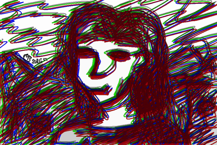 Сначала оной линией, потом просто играла с слоями