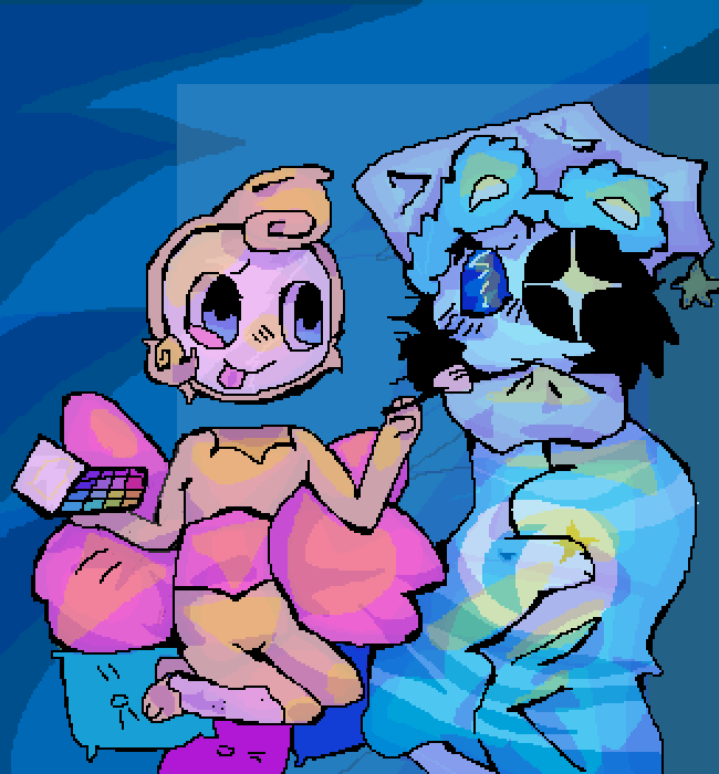 люблю миррормунов<br />
их диалог<br />
-I'm almost done!<br />
-Mmm...<br />
-I'll have to comb you again! You're very shaggy he-he<br />
-*yawn* can i do it myself?<br />
-No way sweetie~~