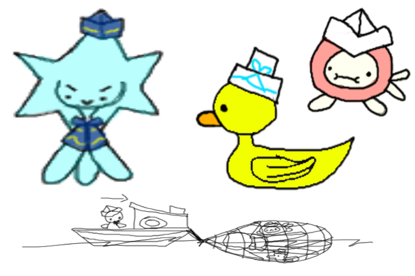 Смотрел морской м... мультик. мне вспомнилась эта троица(вроде они так выгледили)(ну и мне когда-то приснилось как этих троих поймал какой-то рыбак)