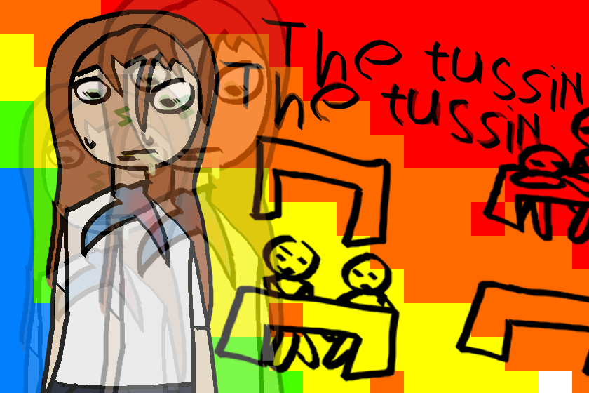 The tussin!<br />
THE TUSSIN!!!!!<br />
основано на реальных событиях<br />
короче, мне подруга дала странный пончик и я запила его чаем<br />
в итоге в классе когда я заворачивала в последний ряд (3)<br />
угадайте че<br />
МЕНЯ СТОШНИЛОА<br />
кто-то думал что это сок разлили<br />
мне жалко тех кто это лизнул потомучт оно попало на парту<br />
это было еще в первом классе, довольно давно<br />