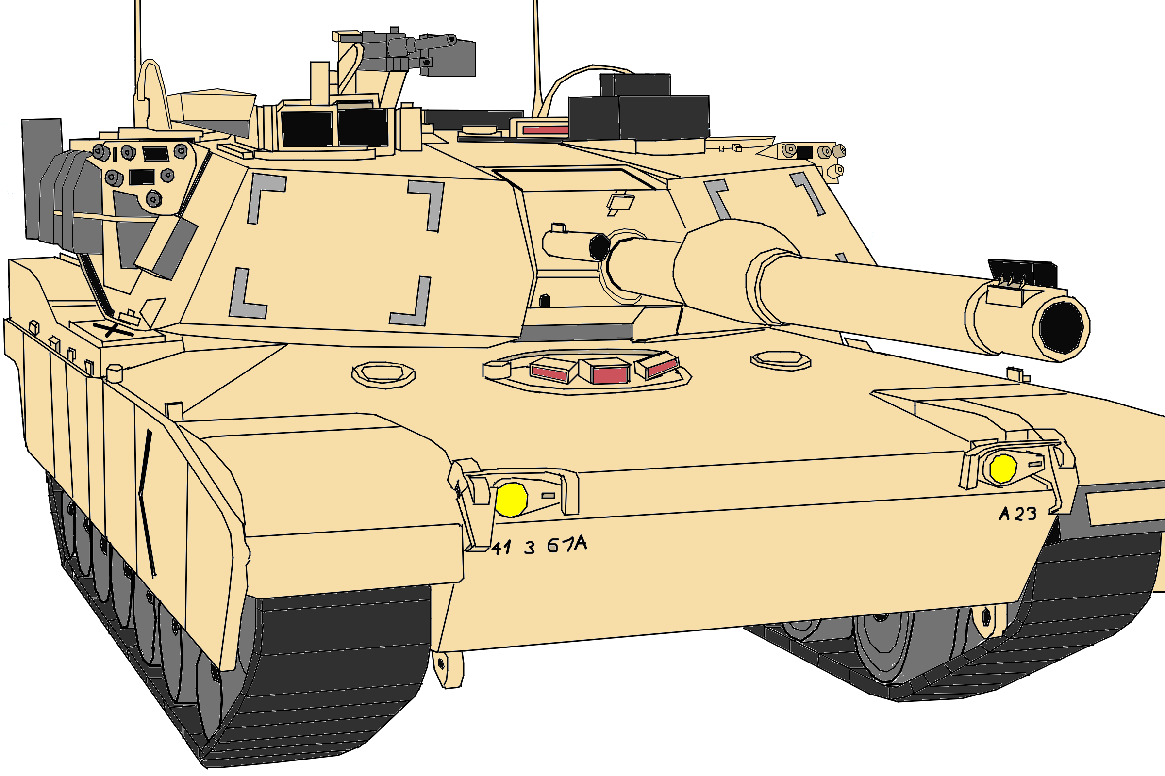 M1 Abrams — основной боевой танк США, серийно выпускается с 1980 года. Состоит на вооружении армии США, а также вооружённых сил Египта, Австралии, Польши, Марокко и ряда ближневосточных государств. Назван в честь генерала Крейтона Абрамса. Положил начало использованию целого ряда новаторских решений, включая компьютерную систему управления огнём и раздельное хранение боезапаса с использованием вышибных панелей<br />
<br />
По состоянию на 2012 год стоимость танка составляет 5,5—6,1 млн долларов. Он выполнен по классической компоновочной схеме с отделением управления в передней части машины, боевым отделением в средней части и моторно-трансмиссионным в кормовой. Корпус и башня — сварные. В передних частях корпуса и башни, а также в бортах башни применено многослойное пассивное бронирование. Танк использует подкалиберные выстрелы, имеющие бронепробиваемость с 2000 м 650-850 мм. На нём установлена одна из самых современных систем управления огнём фирмы Hughes Aircraft. В основной прицел наводчика встроены лазерный дальномер и тепловизионная камера; поле зрения прицела имеет независимую стабилизацию в вертикальной плоскости. У танка газотурбинный двигатель AVCO Lycoming AGT-1500. Выбор газотурбинного двигателя (ГТД) американские специалисты объясняют по сравнению с дизелем меньшей массой, простотой конструкции, надёжностью и ресурсом, меньшей задымлённостью и шумностью, лучше удовлетворяет требования многотопливности, легче запускается при низких температурах. Основными недостатками являются повышенный расход топлива и воздуха<br />
<br />
Боевая масса М1А2 - 62,1 тонн<br />
Экипаж 4 человека - командир, наводчик, механик-водитель, заряжающий<br />
Количество выпущенных шт - более 10 288<br />
Калибр и марка пушки - 105-мм M68A3 (начиная с M1A1 — 120-мм М256)<br />
Боекомплект пушки – 40 снарядов<br />
Пулемёты - 1×12,7-мм M2HB, 2×7,62-мм M240<br />
Двигатель 1500 л. с.<br />
Скорость по шоссе 67 км/ч<br />
Запас хода по шоссе 480 км<br />
Удельная мощность, л. с./т 24,2<br />