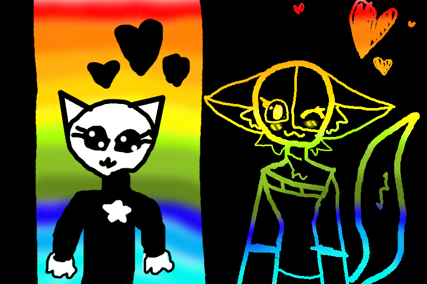 наши персонажи в черна белом стиле =3