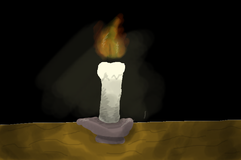 Даже самый сильный огонь на свечки погаснет как только она растет.