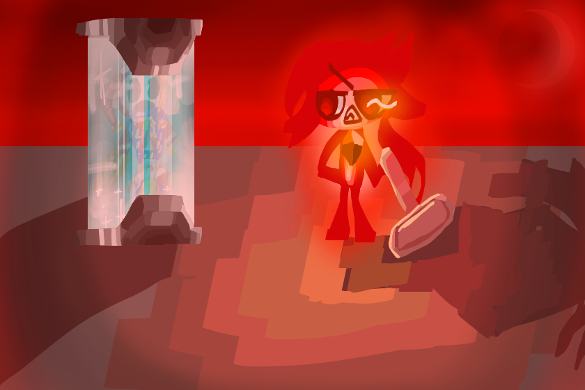 Ну наконец-то допилила арт по легендарной игре роблокса - flee the facility (наверное есть еще варианты названия)<br />
Как видите это норадреналин (R - Red (да, не зовут R, а кличка - норадреналин, это часть БГЭ)) захватил оливера (наверное рожу оливера увидишь как уродом) и решил заморозить его, чтобы его не было, в этой игре (допустим) учавствуют еще и поппи, ищущая оливера, кисси Мисси с поппи и другие (до 8 человек)<br />
У норадреналина как говорится оранжевый камень освещения в честь того, что тут дьявол, помните пещеру с камнем и там были росписи?<br />
Типо здесь кровавая луна (да там еще катка была)<br />
При монстре музыка не играет, а при других где рядом монстром играет музыка Horror race, как сказать это предупреждение что рядом (также в амонг асе после выпуска flee the facility)<br />
Я это обожала и играла много дней, это прям как прятки! Я Олд из 2018 и помню это :)