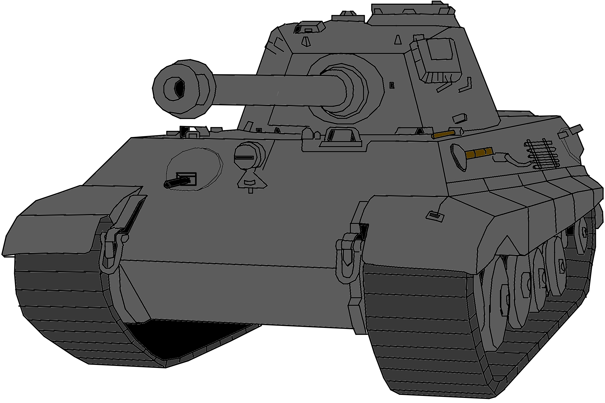 Тигр 2 - Panzerkampfwagen VI Ausf. B, «Tiger II», или «Королевский тигр» (нем. «Königstiger») — немецкий тяжёлый танк заключительного периода Второй мировой войны. Производился серийно с января 1944 года по март 1945 года. Всего выпущено три опытных и 489 серийных танков.<br />
<br />
Последний серийный тяжёлый танк нацистской Германии. Благодаря мощной 88-мм пушке был способен поражать в лобовой проекции все танки антигитлеровской коалиции периода Второй мировой войны на дистанциях более 2,5 км, что значительно превышало эффективную дальность стрельбы танковых пушек союзных войск. Толстые листы брони, расположенные под рациональными углами наклона, обеспечивали танку высокую защиту от большинства противотанковых средств того времени. Вместе с тем, высокий вес и недостаточная мощность двигателя обусловили невысокие ходовые качества и общую низкую надёжность «Тигра II».<br />
<br />
Боевая масса 68 тонн<br />
Лоб корпуса (верх), мм/° 150 / 50°<br />
Калибр и марка пушки 8,8 cm KwK 43<br />
Боекомплект пушки, снарядов - 67 (предсерийная башня) 72 (серийная башня)<br />
Пулеметы 1 × 7,92-мм MG 34 1 × 7,92-мм MG 42, Боекомплект пулемётов 5850 патронов<br />
Мощность двигателя 700 лс<br />
Скорость по шоссе, 38 км/ч <br />
Скорость по пересечённой местности, 13 км/ч <br />
Запас хода по шоссе, км 170<br />
Запас хода по пересечённой местности, км 70<br />
Экипаж 5 человек - командир, наводчик, механик-водитель, радист и заряжающий<br />