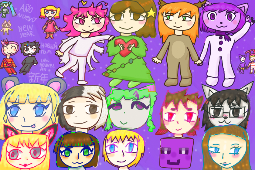 Всех поздравляю с Новым Годом! Желаю вам радости, здоровья и понимания в Новом Году! <br />
В этом году у меня было всë чуть лучше, чем в прошлом. Грустно, что Тунио закрылся, но давайте сосредоточимся на позитивном<br />
В этом году, мой Сентябрь был лучше, не таким скучным, как в прошлом. В этом году я много помогала бабушке с огородом.Я долго была в деревне, там было хорошо, как и тут, в городе. <br />
Все, кто тут есть:<br />
- Чернушка, Спасибо тебе за то, что общаемся, за дружбу, за то, что ты рисовала арты для меня и сделала несколько коллабов, в которых я тоже была! Твои рисунки всегда прикольные! Пусть ты хорошо отметишь Новый Год!<br />
- Гречка, Спасибо тебе за то, что мы общались и ты сделала несколько коллабов, в которых я тоже была! Тебе сейчас тяжело. Надеюсь, у тебя это наладиться, тебе станет лучше. Пусть в Новый Год ты будешь радостная! <br />
- Psycho (всё ещë читаю твой ник как Псюкхо), Спасибо тебе за то, что ты участвовала в коллабах, которых я тоже была! Я мало знаю о тебе, но пусть в Новый Год тебе будет классно! (Хотя, может, в Испании Новый Год не сейчас, а позже...) <br />
- МП3С Анта, Спасибо тебе за то, что мы общались, за то, что участвовала в коллабах со мной! У тебя всегда тяжелая жизнь, хоть бы в Новый Году тебя будет хотя бы капельку счастья... Пусть в Новый Год тебе будет хорошо! <br />
- Poshahey, Спасибо тебе за то, что пишешь мне хорошие комментарии! Я ничего не знаю о тебе, но пусть в Новый Год ты получишь то, что ты хотела получить! <br />
- Мари, Спасибо тебе за то, что мы общались, и за то, что ты переживала за меня, когда я задержалась в деревне, я тоже за тебя переживала! Пусть в Новый Год ты съешь вкусняшки! <br />
(Продолжение в комментариях)