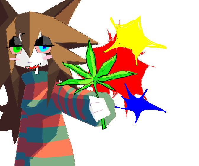 влюбленный котик дарит вам листочек радости