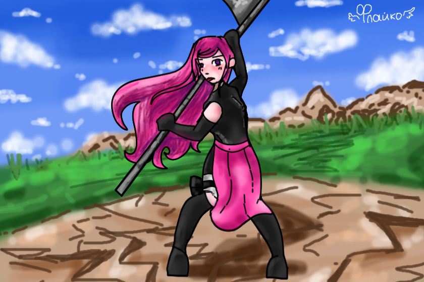 Мой новый персонаж, из Наруто ау. Это Флаййа Харуно, сестра Сакуры Харуно, джинчурринки 25-хвостой Огенной Космо-Рэкки (ее реф потом приделаю). Ну, хз