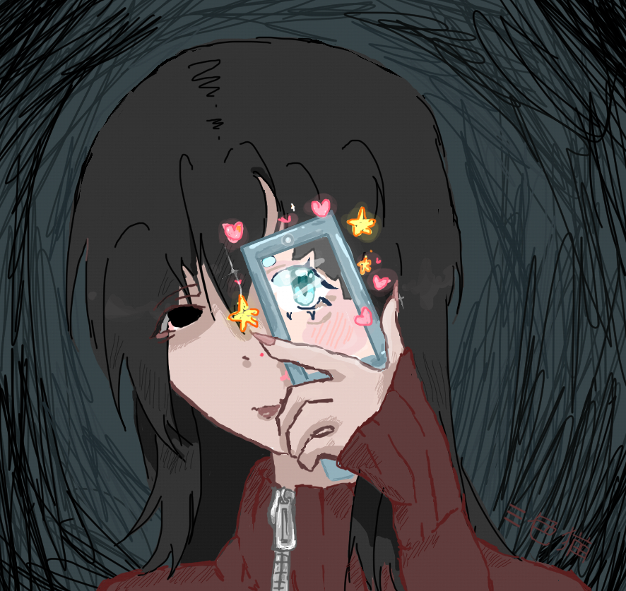 Часто видела этот тренд в «Пинтересте», решила тоже нарисовать, потому что сама задумка и референс-арт прикольный, хоть я немного и не смогла передать атмосферу, но всё равно прикольно. o(*^@^*)o