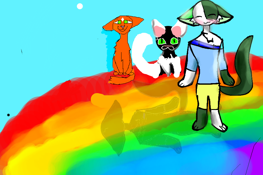 Рисовала с Машей Фурри и с ее сестрой Василисой) мы на радугееее