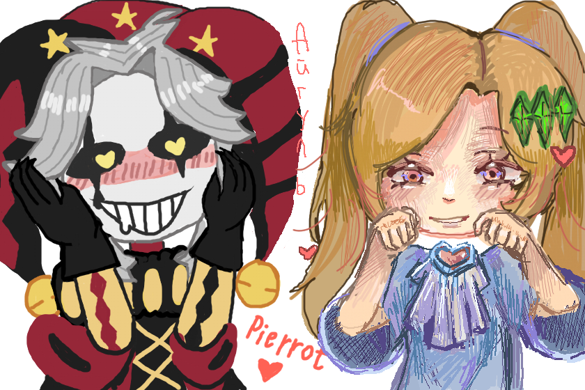 Пьеро( из the freak circus) и Айгуль(персонаж подруги