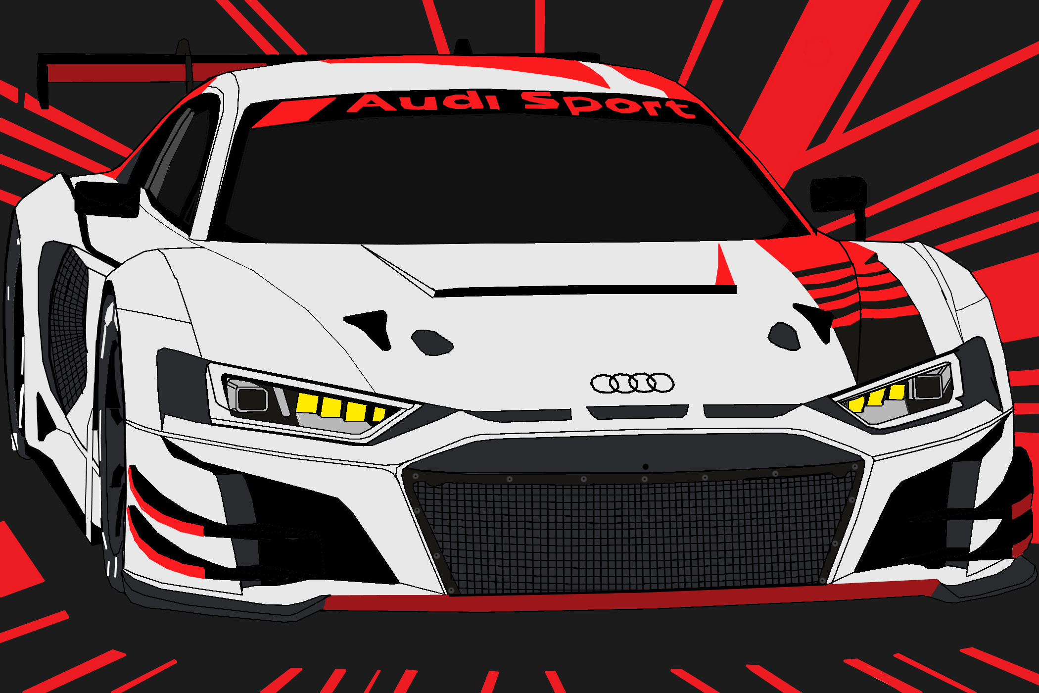 Audi R8 LMS — гоночный автомобиль, построенный на базе серийного купе R8. Предназначен для участия в кольцевых гонках серии FIA GT3<br />
<br />
Конструкция:<br />
Кузов основан на облегчённой платформе Audi Space Frame (алюминий, углепластик, сталь). Дополнен воздуховодами для охлаждения тормозов и двигателя. Крутящий момент передаётся только на заднюю ось, где установлен самоблокирующийся дифференциал. Поскольку правила GT3 запрещают использование полного привода, Audi пришлось отказаться от своей «фирменной» системы полного привода quattro. Особенности аэродинамики: антикрыло с регулируемым углом атаки и оптимизированные воздушные каналы. Подвеска: впервые в GT3-версии R8 использованы четырёхрежимные амортизаторы, позволяющие точнее адаптировать автомобиль к покрытию. Тяга и торможение: система TCS с раздельной настройкой для входа в поворот и выхода из него, 12-ступенчатый ABS и стальные тормозные диски (380 мм спереди, 355 мм сзади). <br />
<br />
Технические характеристики:<br />
- Двигатель: 5,2 л V10, атмосферный, среднемоторная компоновка<br />
- Мощность: до 585 л.с. (ограничена по нормам FIA)<br />
- Крутящий момент: >550 Н·м.<br />
- Трансмиссия: 6-ступенчатая секвентальная КПП с пневмопереключением, задний привод<br />
- Сцепление: 3-дисковое, керамическое<br />
- Дифференциал: LSD с регулируемой преднатяжкой<br />
- Тормоза: гидравлическая двухконтурная система, стальные диски<br />
- Габариты: длина — 4599 мм, ширина — 1997 мм, высота — 1171 мм<br />
- Вес: 1235 кг (сухой)<br />
- Объём топливного бака: 120 л<br />